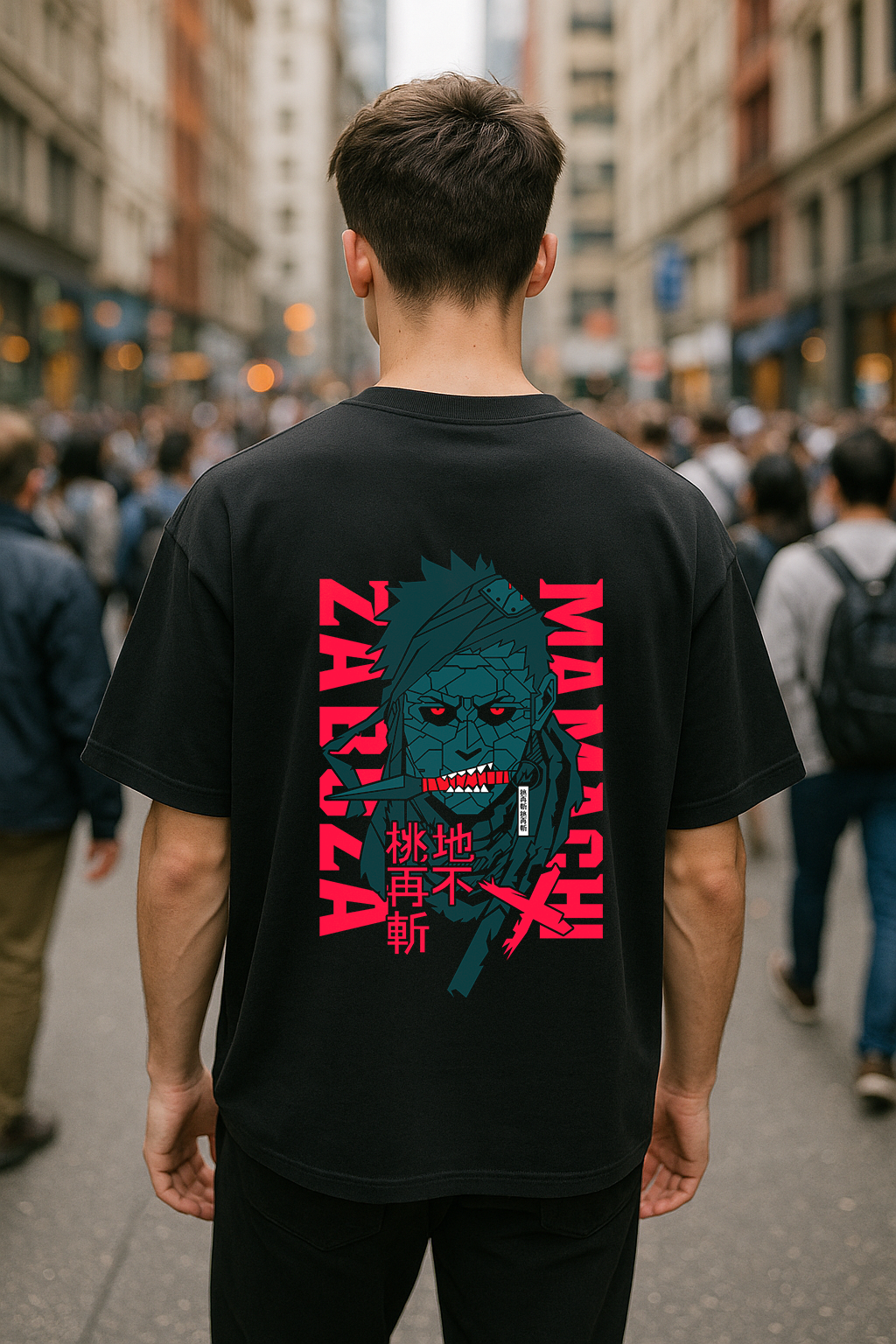 Oversized Terry T-Shirt – Zabuza Momochi | Naruto Retro Streetwear
