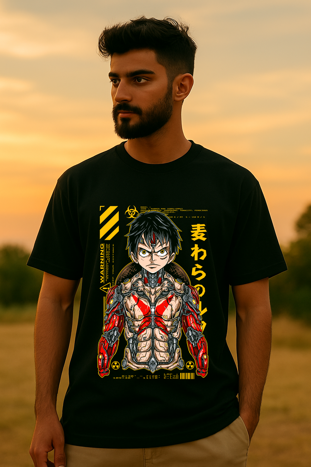 Bio-Enhanced Anime Warrior Tee Oversized