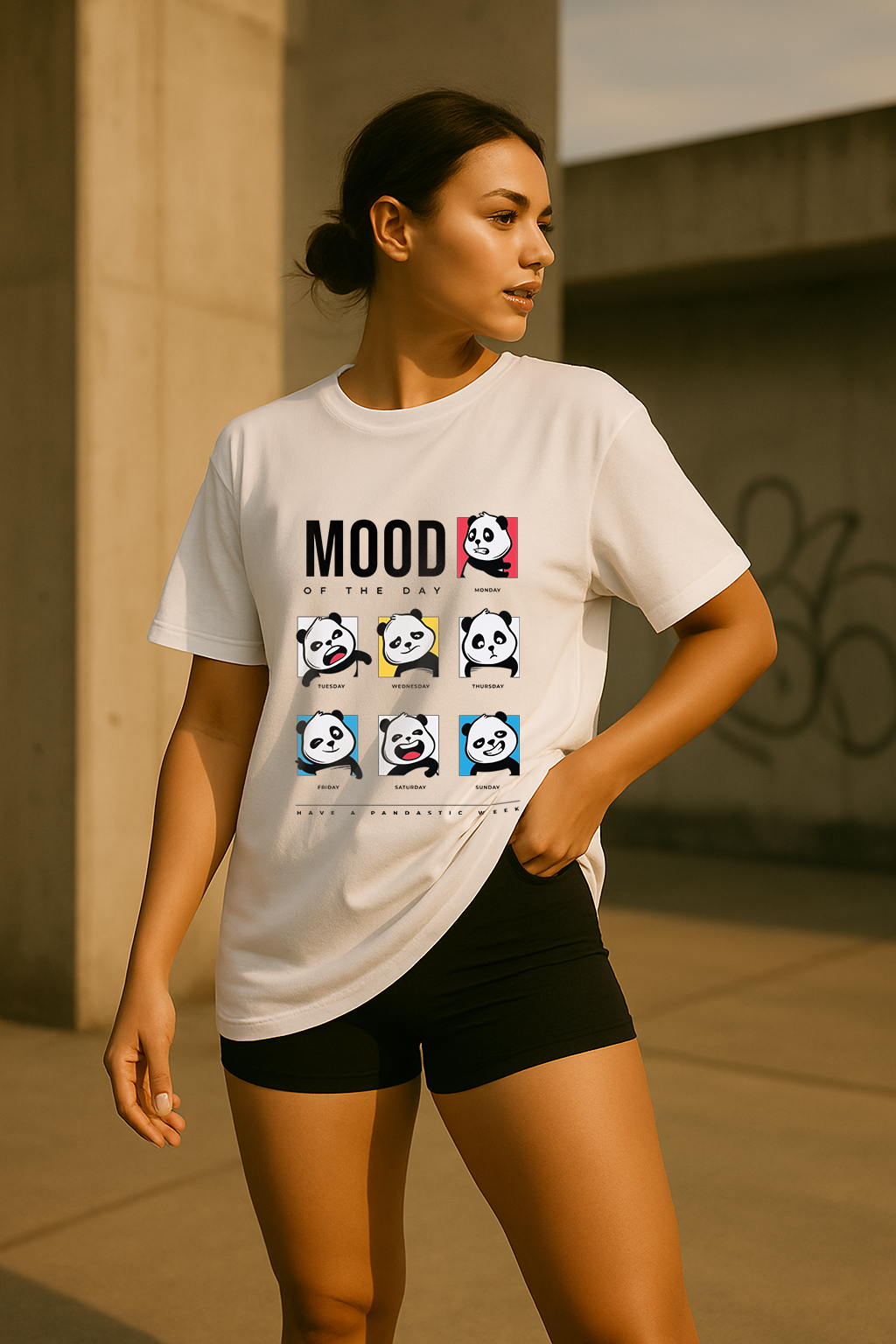 Mood of the Day – Oversized Panda Tee for Girls