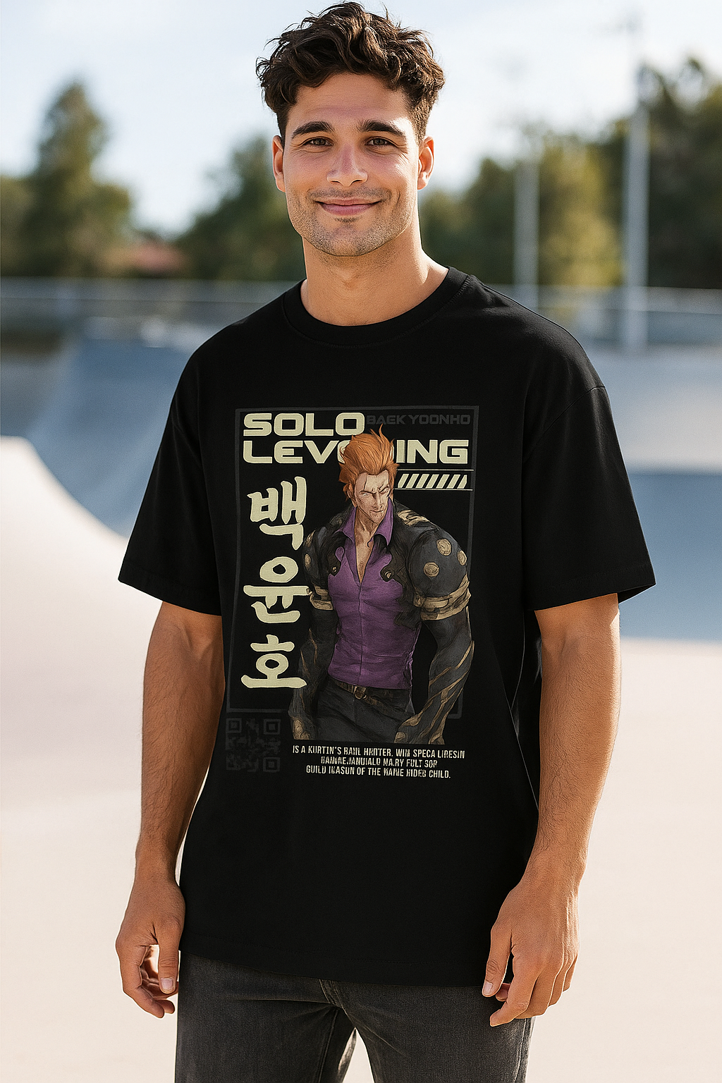 Baek Yoonho – White Tiger Guild Oversized T-Shirt Solo Leveling Official Fanwear