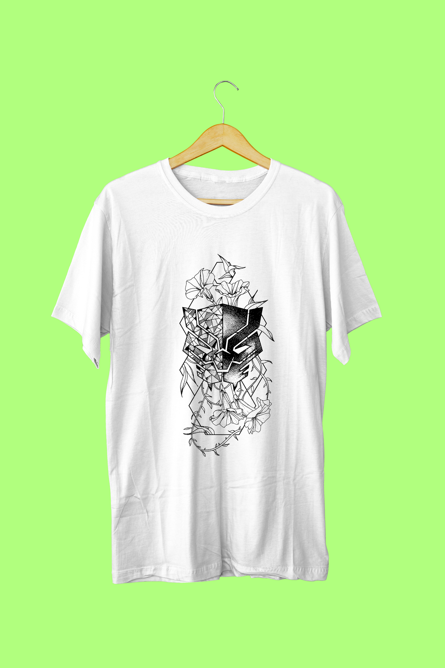 Geometric Floral Mask T-Shirt