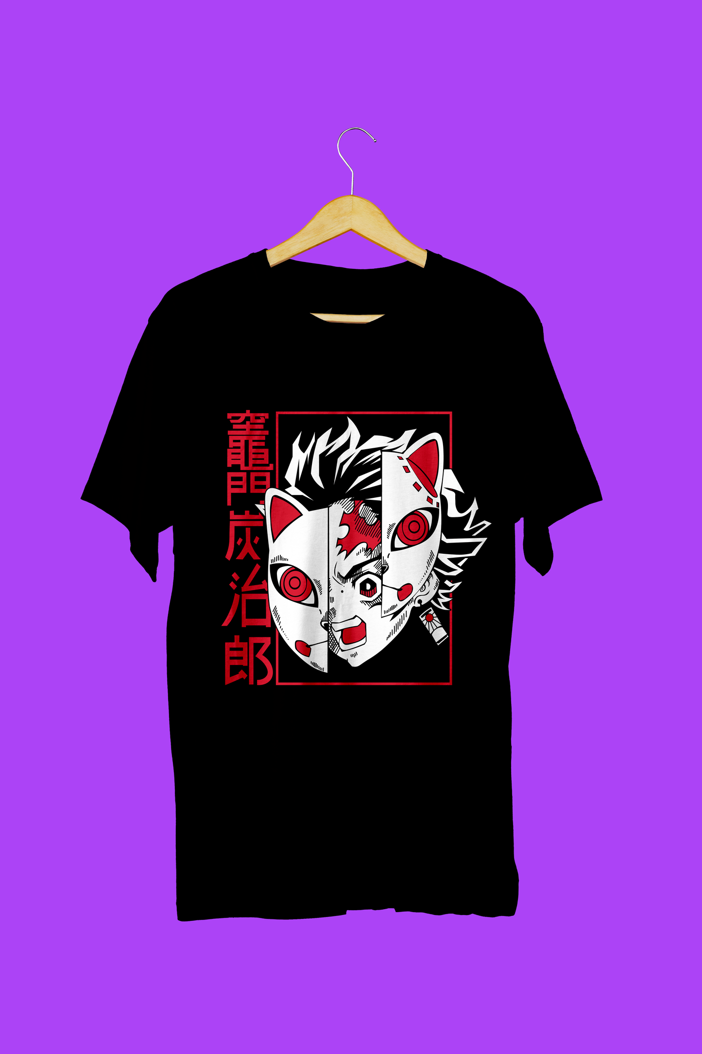 Tanjiro Masked Rage Oversized Anime T-Shirt – Unleash the Slayer Spirit