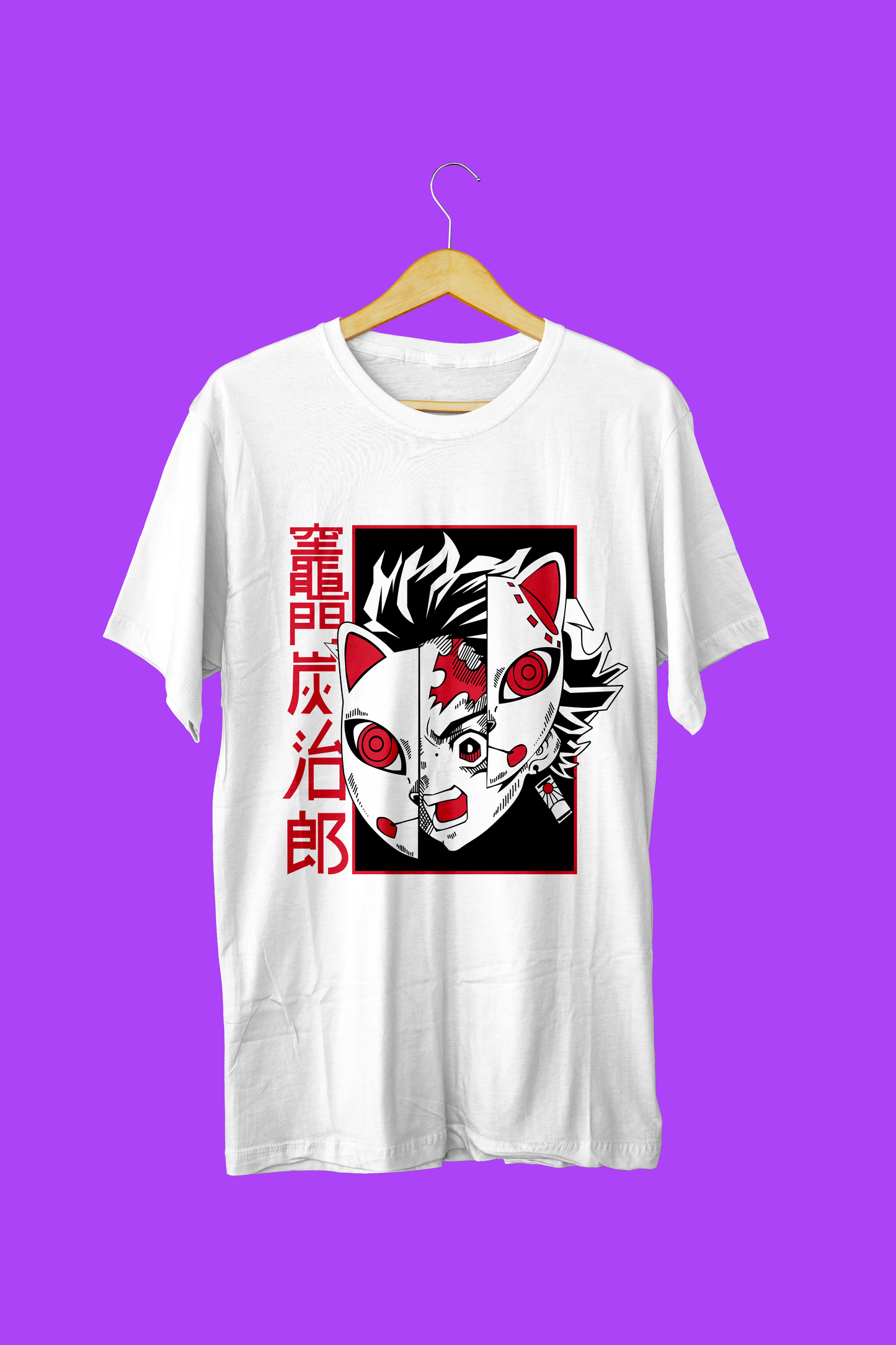 Tanjiro Masked Rage Oversized Anime T-Shirt – Unleash the Slayer Spirit