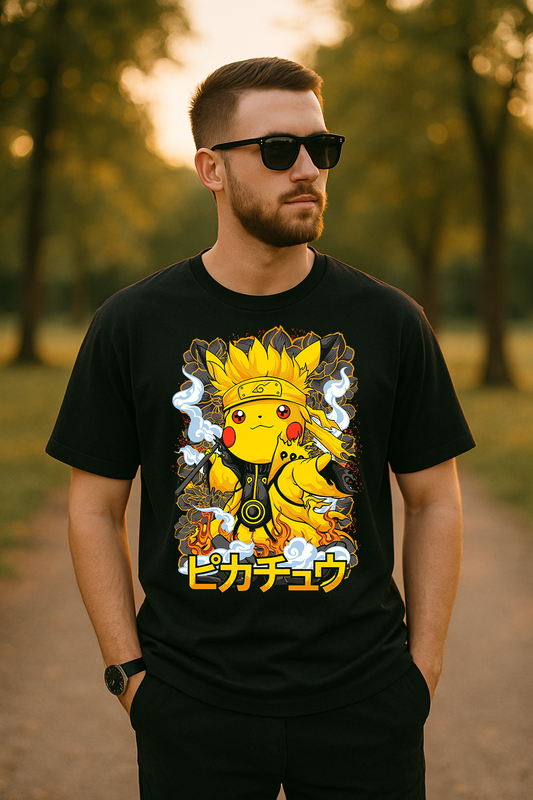 "Pikachu Ninja Mode" Oversized Anime T-Shirt