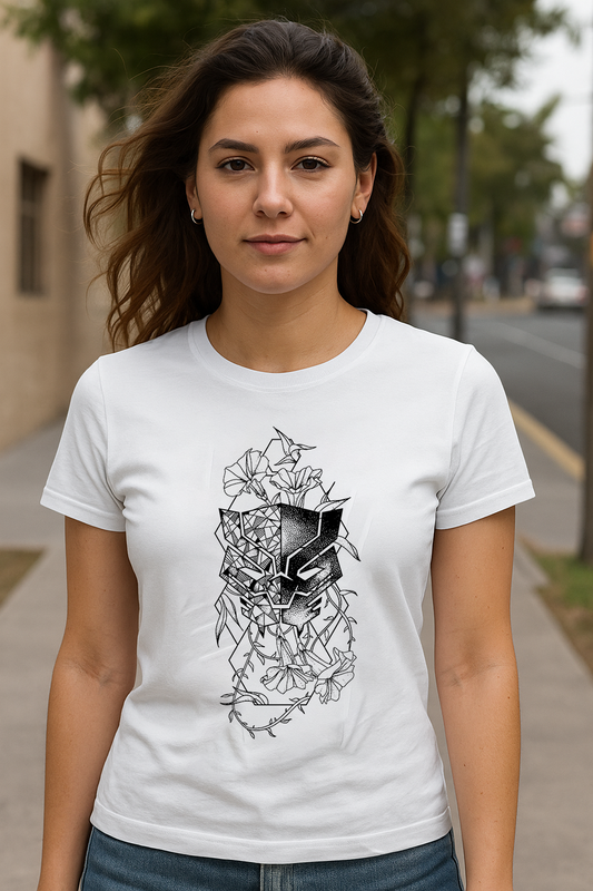 Geometric Floral Mask T-Shirt